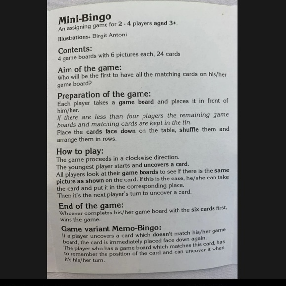 HABA Mini Lotto Number 19 Miniature Travel Tin Set of 4 Bingo From Germany - Picture 14 of 15